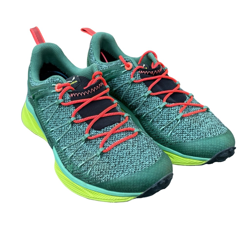 Salewa Dropline Womens Trail Running Shoes Feld Green Fluo Coral 61369-5585 7.5